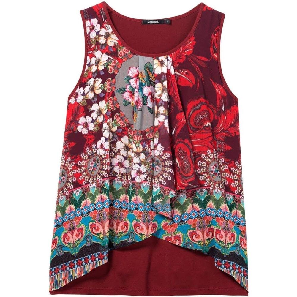 Desigual Maglia Donna Layered Sleeveless Tank Top XS - Picture 2 of 8